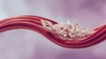 Cholesterol and lipid transport concept inside blood vessels Royalty Free Stock Photo