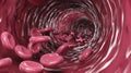 Cholesterol and lipid transport concept inside blood vessels Royalty Free Stock Photo