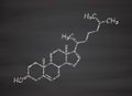 Cholesterol molecule. Essential component of cell membranes and precursor of steroid hormones, bile acids and vitamin D