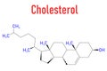 Cholesterol molecule. Skeletal formula. Cemical structure. Vector illustration Royalty Free Stock Photo