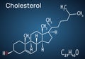 Cholesterol molecule. Structural chemical formula and molecule m Royalty Free Stock Photo