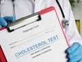 Cholesterol test is shown using the text