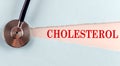 CHOLESTEROL word made on torn paper, medical concept background