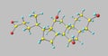 Cholic acid molecular structure isolated on grey