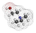 Choline essential nutrient molecule. Atoms are represented as spheres with conventional color coding: hydrogen (white), carbon (