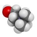 Choline essential nutrient molecule. 3D rendering. Atoms are represented as spheres with conventional color coding: hydrogen (