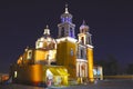 Church of Cholula at night in puebla VI Royalty Free Stock Photo