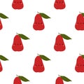 Kawaii Cartoon Chompu Fruit. Seamless Patterns