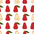 Chompu Fruit. Seamless Vector Patterns