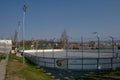 Chomutov, Czech republic - April 06, 2019: inline hockey playground in Mostecka street