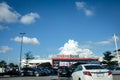 Chon Buri, Thailand, 31 May 2020 : Cars in the parking lot outside of the Makro Food Service. People come out to buy food during Royalty Free Stock Photo