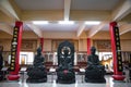 Figures of Buddhist gods inside the Viharn Sien temple