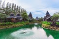 CHONBURI-THAILAND,AUGUST 12 ,2023 : Scenery of beautiful landmark architecture of wooden construction in retro style at the Bo