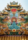 Grand roof architecture and Chinese dragons decorate of Chinese style temple