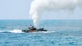 Assault amphibious vehicle of South Korea sails along the sea during Cobra Gold 2018 Multinational Military Exercise Royalty Free Stock Photo