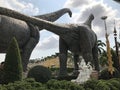 Mock-up of Sauroposeidon in dinosaur valley of Nong Nooch Tropical Botanical Garden in Thailand. Royalty Free Stock Photo