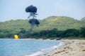 Seal team from international navy ignite bombs on the beach during Cobra Gold 2018 Multinational Military Exercise