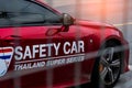 CHONBURI, THAILAND-JULY 15, 2018 : Safety car on racetrack in Bangsaen Grand Prix 2018 near Bangsaen beach in Thailand Royalty Free Stock Photo