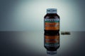 Blackmores buffered C 500 mg. Vitamin C tablets in amber bottle isolated on gradient background. Manufactured by Blackmores NSW