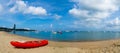 Chonburi, THAILAND - March 28, 2022: Daytime atmosphere on Pattaya Beach, Chonburi Province, Thailand