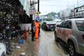 Flooding at Sriracha city after rainning