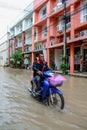 Flooding at Sriracha city after rainning