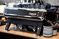 Astoria coffee espresso machine on counter bar Royalty Free Stock Photo