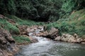 Chong Lom waterfall landscape.Travel destination at Khun Dan Prakan Chon Dam Nakhon Nayok Thailand is popular tourist