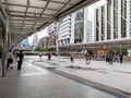 Chong Nonsi, Bangkok-15 September 2020: Office workers leaving work Walking through the Skywalk to take the train at the Skytrain