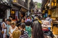 CHONGQING, CHINA - AUGUST 17, 2018: Crowded alley in Ciqikou Ancient Town, Chi