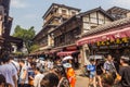 CHONGQING, CHINA - AUGUST 17, 2018: Crowded street in Ciqikou Ancient Town, Chi Royalty Free Stock Photo