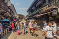 CHONGQING, CHINA - AUGUST 17, 2018: Crowded street in Ciqikou Ancient Town, Chi Royalty Free Stock Photo
