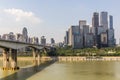 CHONGQING, CHINA - AUGUST 16, 2018: Huanghuayuan Bridge over Jialing river in Chongqing, Chi Royalty Free Stock Photo