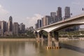 CHONGQING, CHINA - AUGUST 16, 2018: Huanghuayuan Bridge over Jialing river in Chongqing, Chi Royalty Free Stock Photo