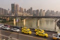 CHONGQING, CHINA - AUGUST 16, 2018: Jialingjiang Bridge over Jialing river in Chongqing, Chi Royalty Free Stock Photo