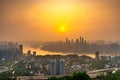 Chongqing, China downtown city skyline over the Yangtze River Royalty Free Stock Photo