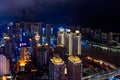 Chongqing, China - July 23, 2019: Urban skyline and skyscrapers of Chongqing in China