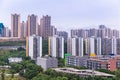 City view of Chongqing high rise buildings, modern residential, shopping center and electric train. Chongqing, China Royalty Free Stock Photo