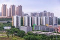 City view of Chongqing high rise buildings, modern residential, shopping center and electric train. Chongqing, China Royalty Free Stock Photo