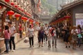 Hongya Cave interior traditional Chinese style walking and shopping area area in Chongqing, China