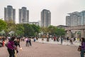 Plenty of people just outside Chongqing Zoo, China