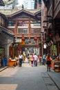 Shoppers at historic Hongyadong in Chongqing, China