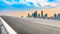 Chongqing city skyline and empty asphalt road Royalty Free Stock Photo