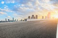 Chongqing city skyline and empty asphalt road Royalty Free Stock Photo