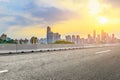 Chongqing city skyline and empty asphalt road Royalty Free Stock Photo