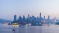 Chongqing city skyline. Time lapse.from day to night