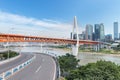 Chongqing cityscape of bridge on Jialing river Royalty Free Stock Photo
