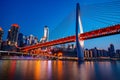 Chongqing DongShuiMen Bridge at Night Royalty Free Stock Photo