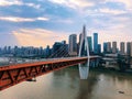 Chongqing Qiansimen Jialing River Bridge Royalty Free Stock Photo