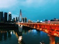 Chongqing Qiansimen Jialing River Bridge Royalty Free Stock Photo